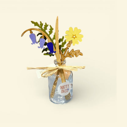 Spring Flower Bouquet in a Mini Bottle - Natty Deco_Just Makers