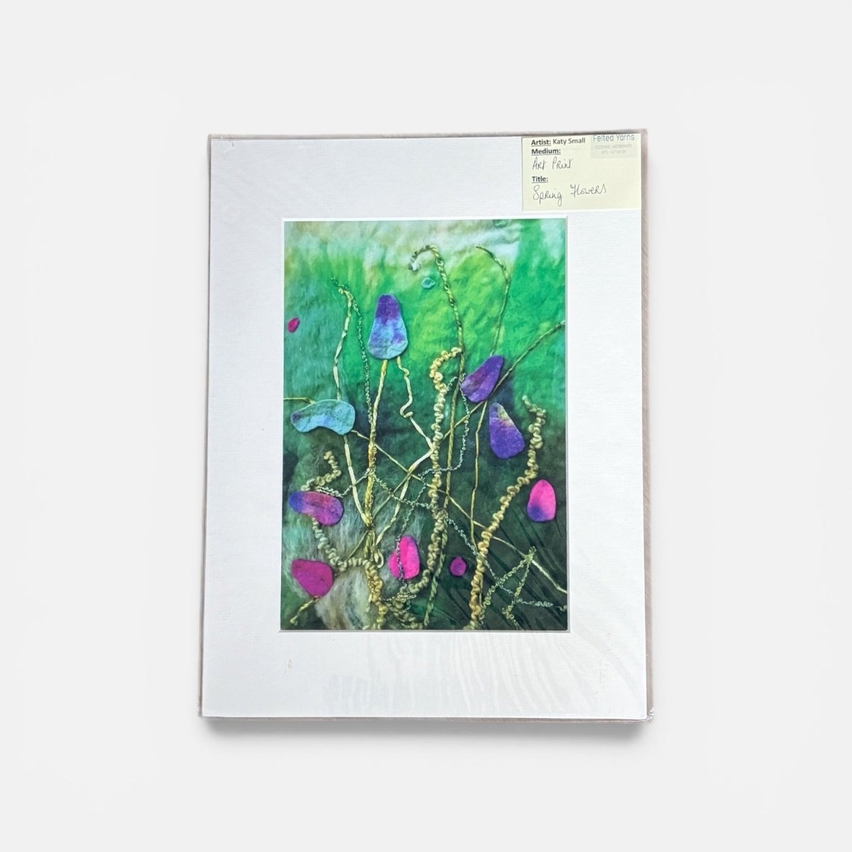 Spring Flowers Mounted Print - Felted Yarns_Just Makers