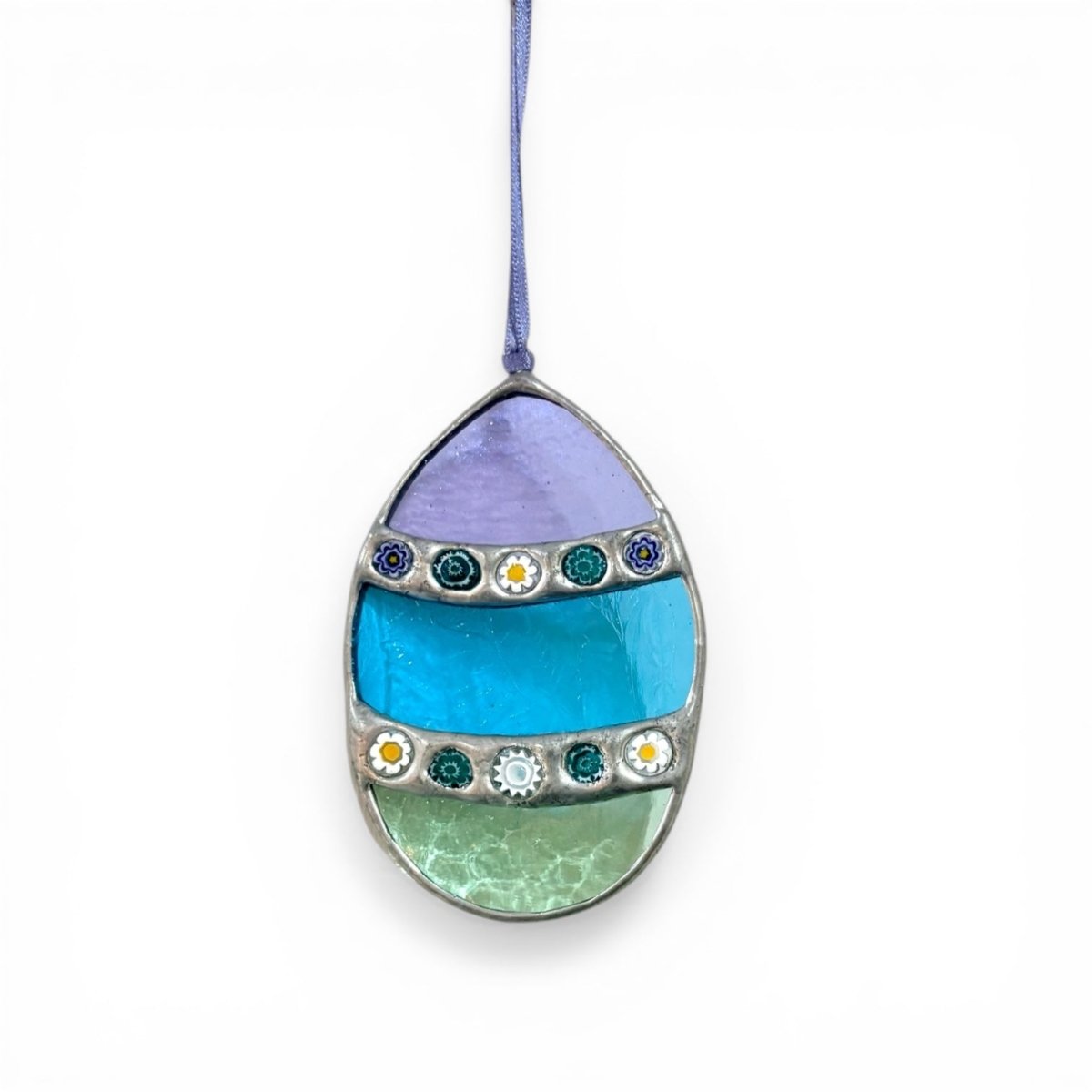 Stained Glass Egg Decoration - Dragonfly Glass Art_Just Makers