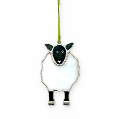 Stained Glass Sheep Decoration - Dragonfly Glass Art_Just Makers