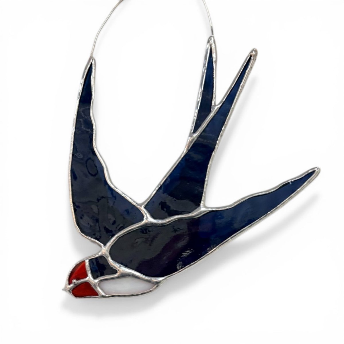 Stained Glass Swallow Decoration - Dragonfly Glass Art_Just Makers