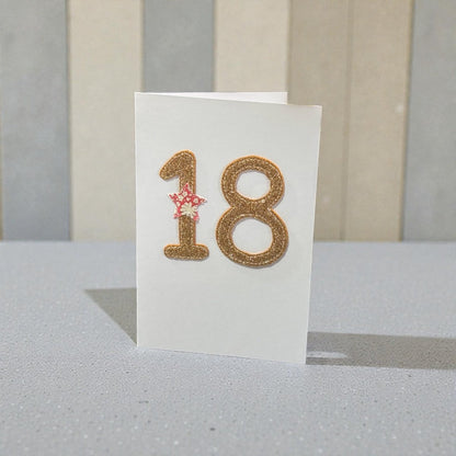 Stitched Fabric Age 18 Card - Alice and Audrey_just makers