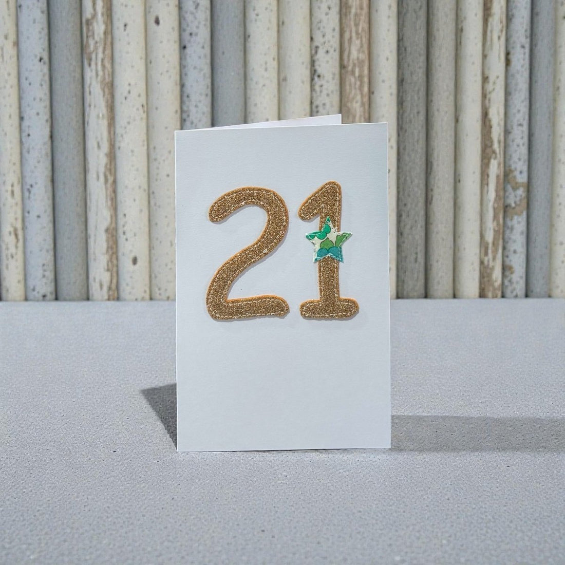 Stitched Fabric Age 21 Card - Alice and Audrey_just makers