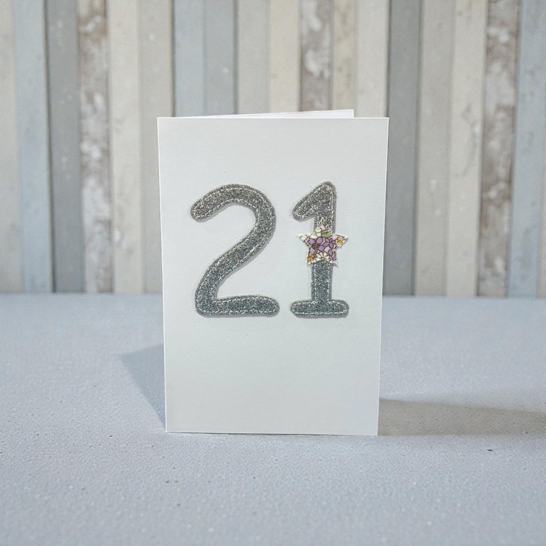 Stitched Fabric Age 21 Card - Alice and Audrey_just makers