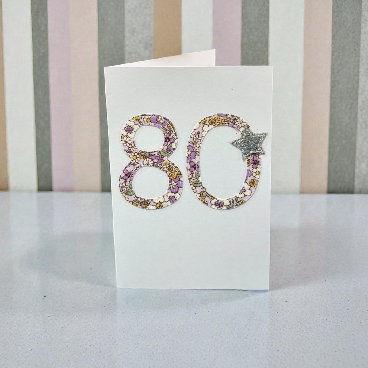 Greeting card with floral design numbers &