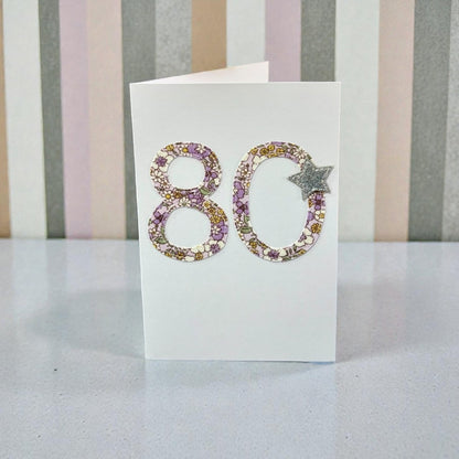 Greeting card with floral design numbers &