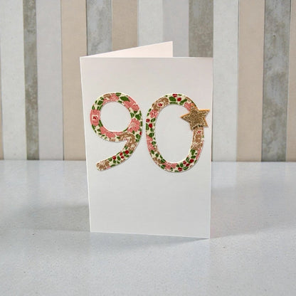 Greeting card with floral design number &