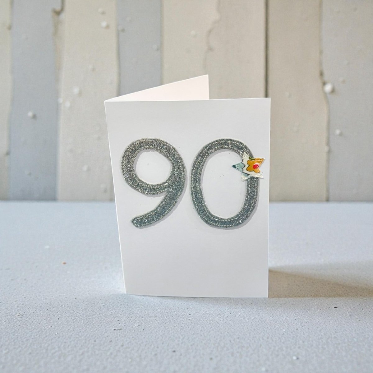 White card with glittery &