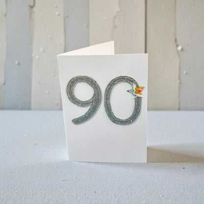 White card with glittery &