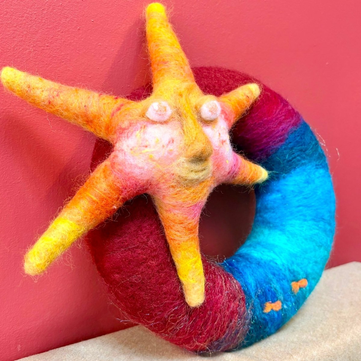 Sunfish Needle Felted Wreath - Felts by Hannah_Just Makers