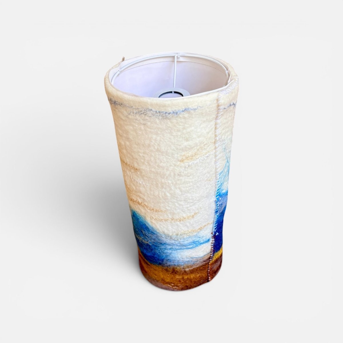 Tall Felted Coastal Lampshade - Felted Yarns_Just Makers