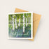 Greeting card with birch tree design and &