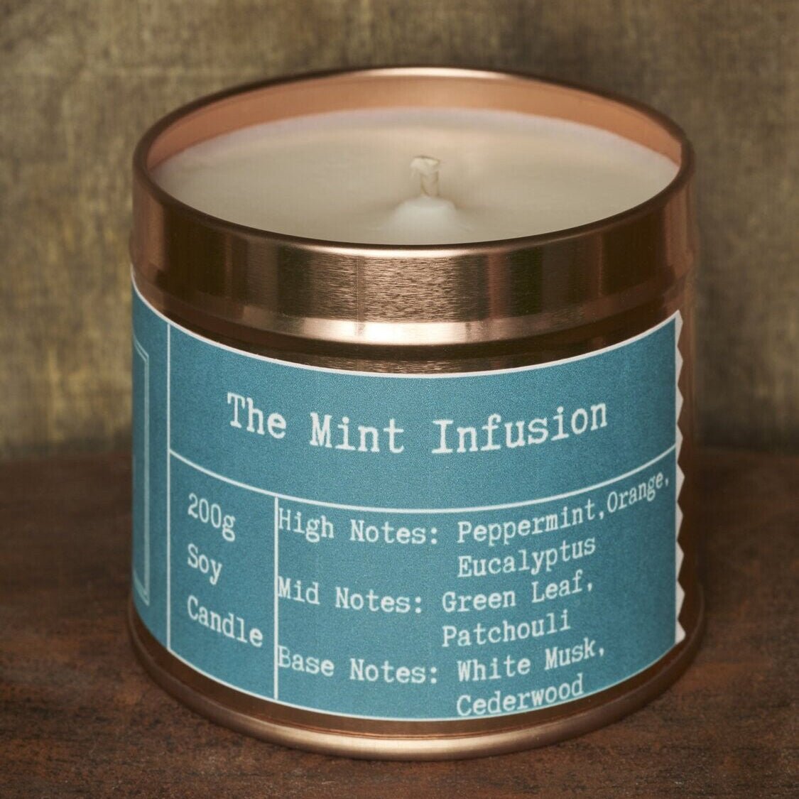The Mint Infusion Rose Gold Tin Candle - Kandlers Table_Just Makers