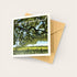 Greeting card with a scenic illustration and &