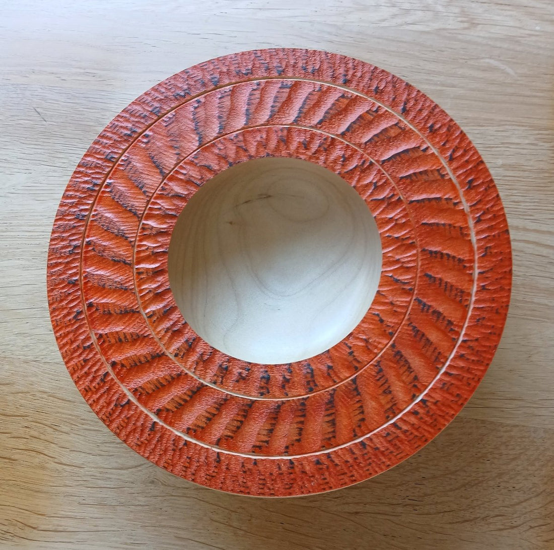 Tulip Wood Textured Bowl - Mike Bentley_Just Makers