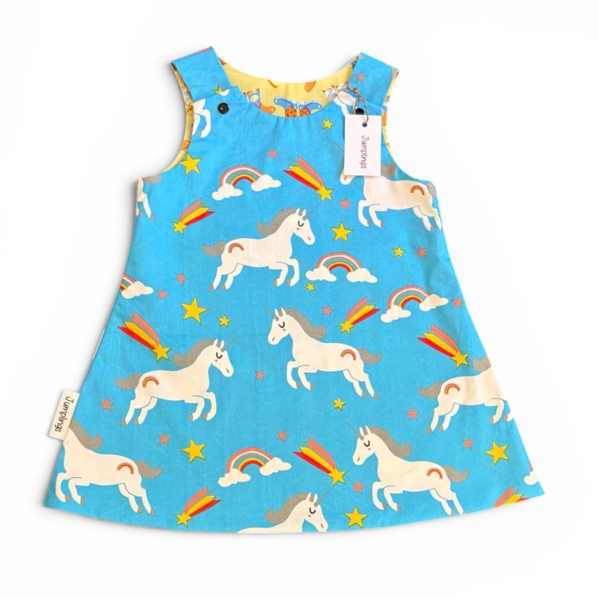Unicorn and Wellies Reversible Dress 4-5 Years - Jumplings Clothes_Just Makers