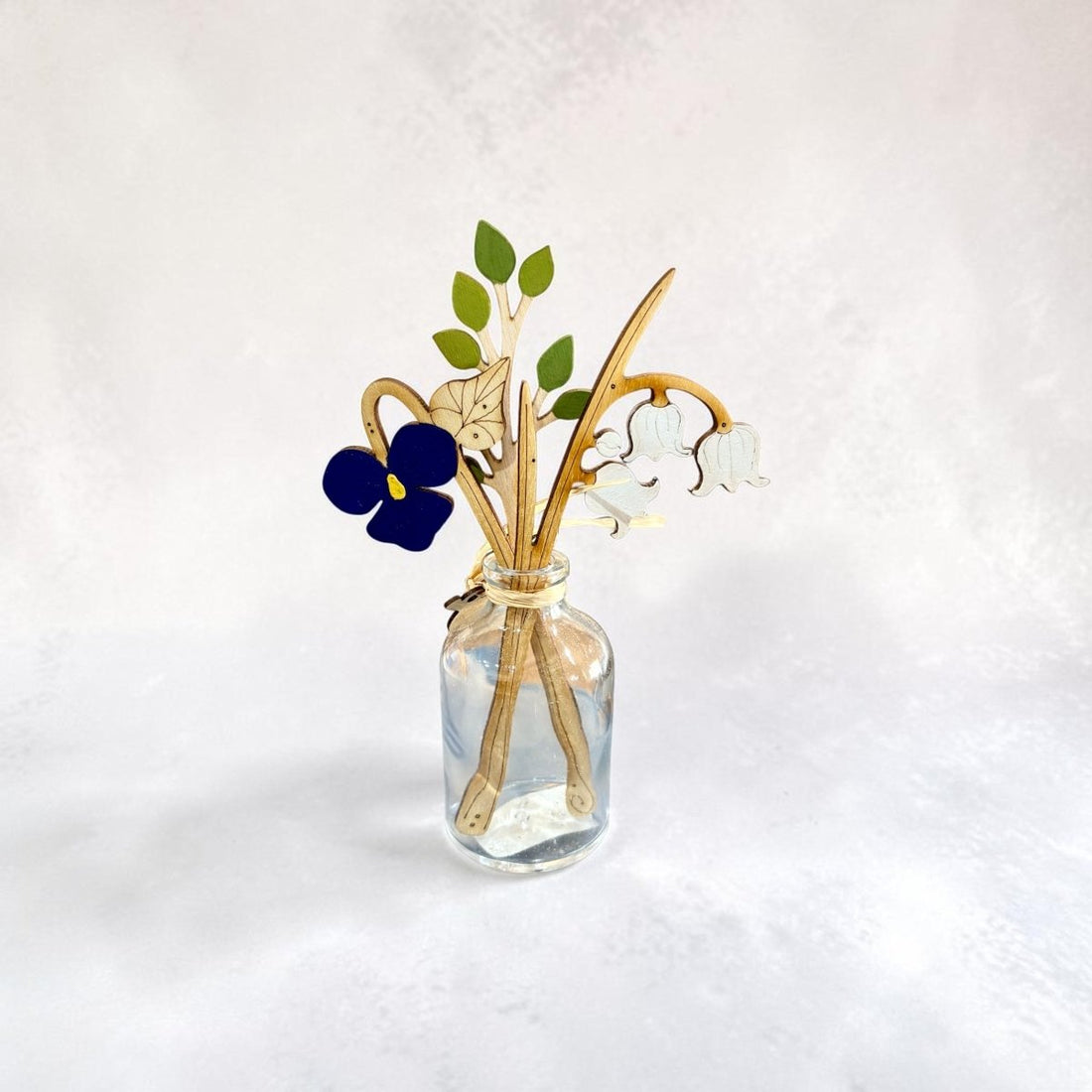 Violet Bouquet in a Mini Bottle - Natty Deco_Just Makers