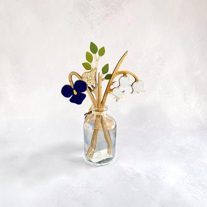 Violet Bouquet in a Mini Bottle - Natty Deco_Just Makers