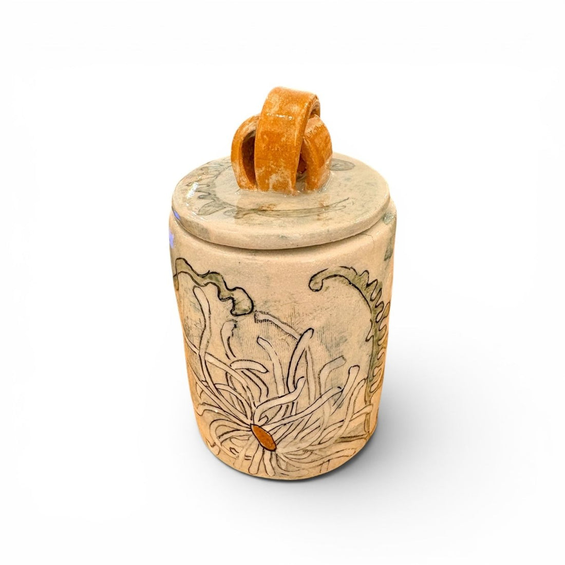 Whirlygig Lidded Jar - Kissed Frog Ceramics_Just Makers