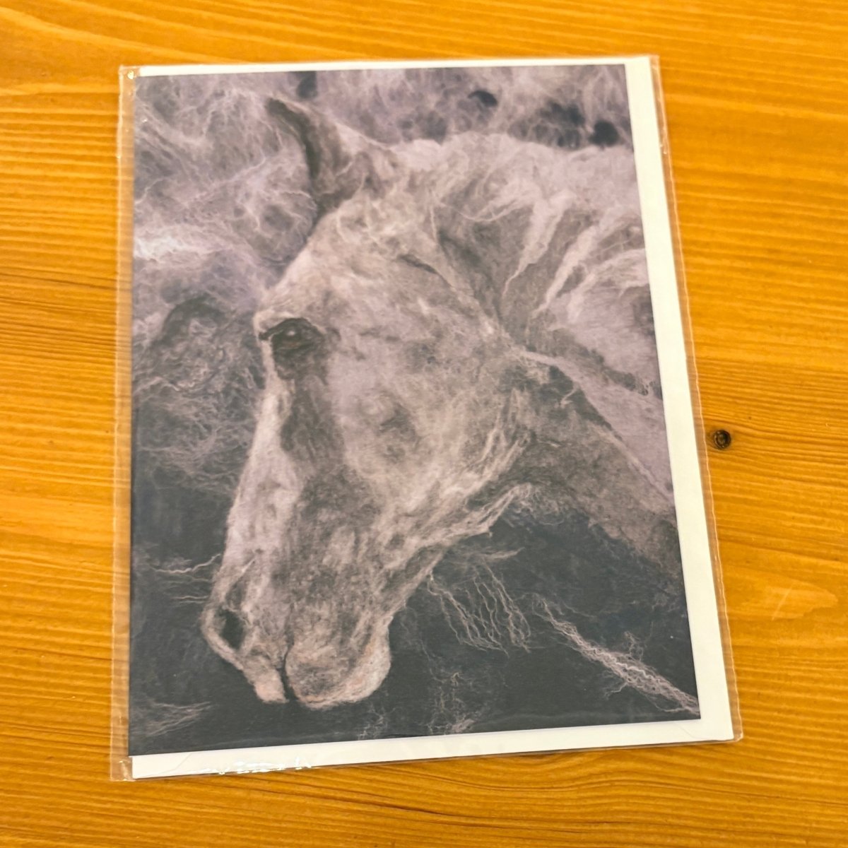 White Horse Greeting Card - Pam Chilton_just makers