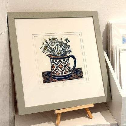 Wild Arrangement Framed Linocut - Rachel Knowles_Just Makers