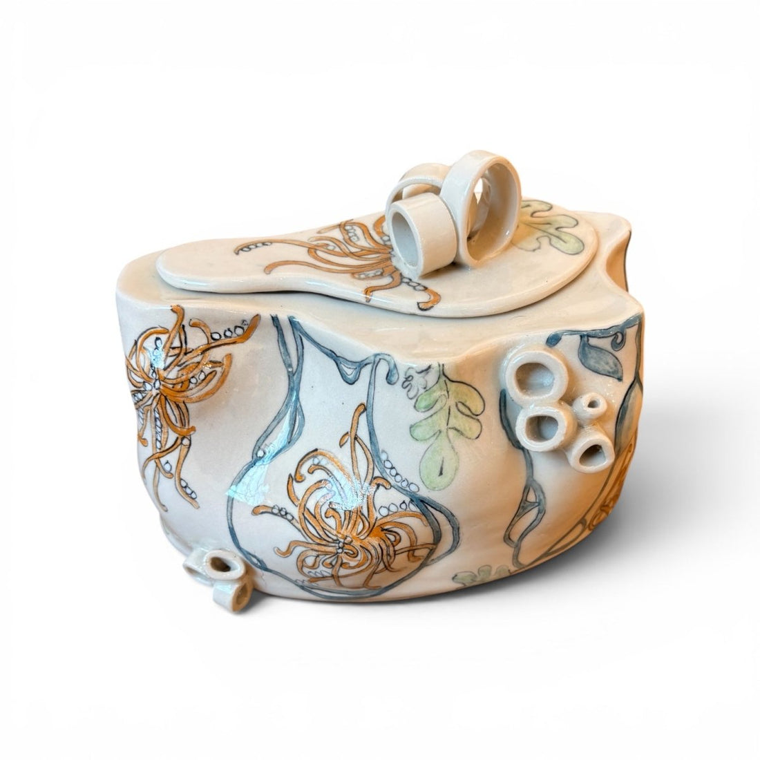 Wonderland Lidded Pot - Kissed Frog Ceramics_Just Makers