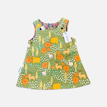 Woodland and Autumn Reversible Dress 6 - 12 Months - Jumplings Clothes_just makers