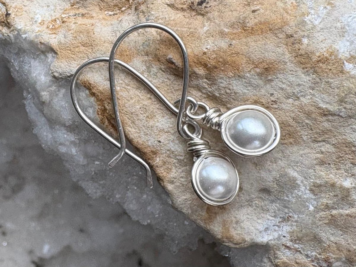 Wrapped Shell Pearl Sterling Silver Earrings - Hart, Body and Soul_Just Makers