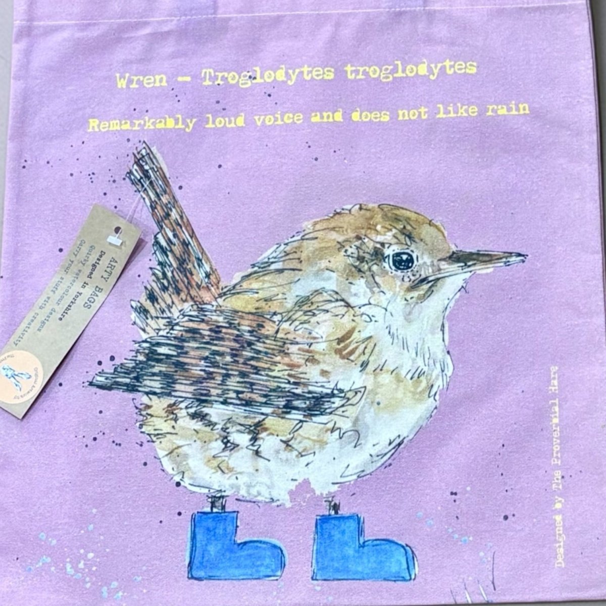 Wren in Wellies Tote Bag - The Proverbial Hare_Just Makers