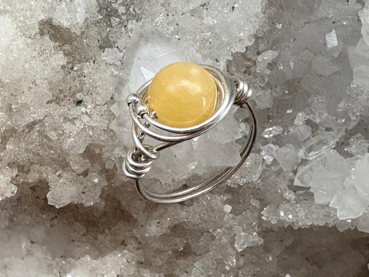 Yellow Calcite Silver Ring - Hart, Body and Soul_Just Makers