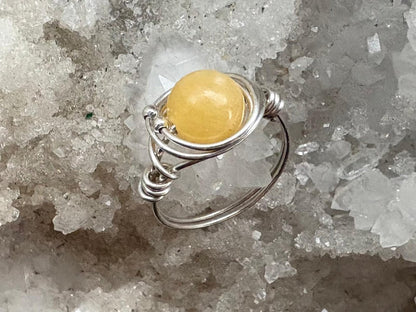 Yellow Calcite Silver Ring - Hart, Body and Soul_Just Makers