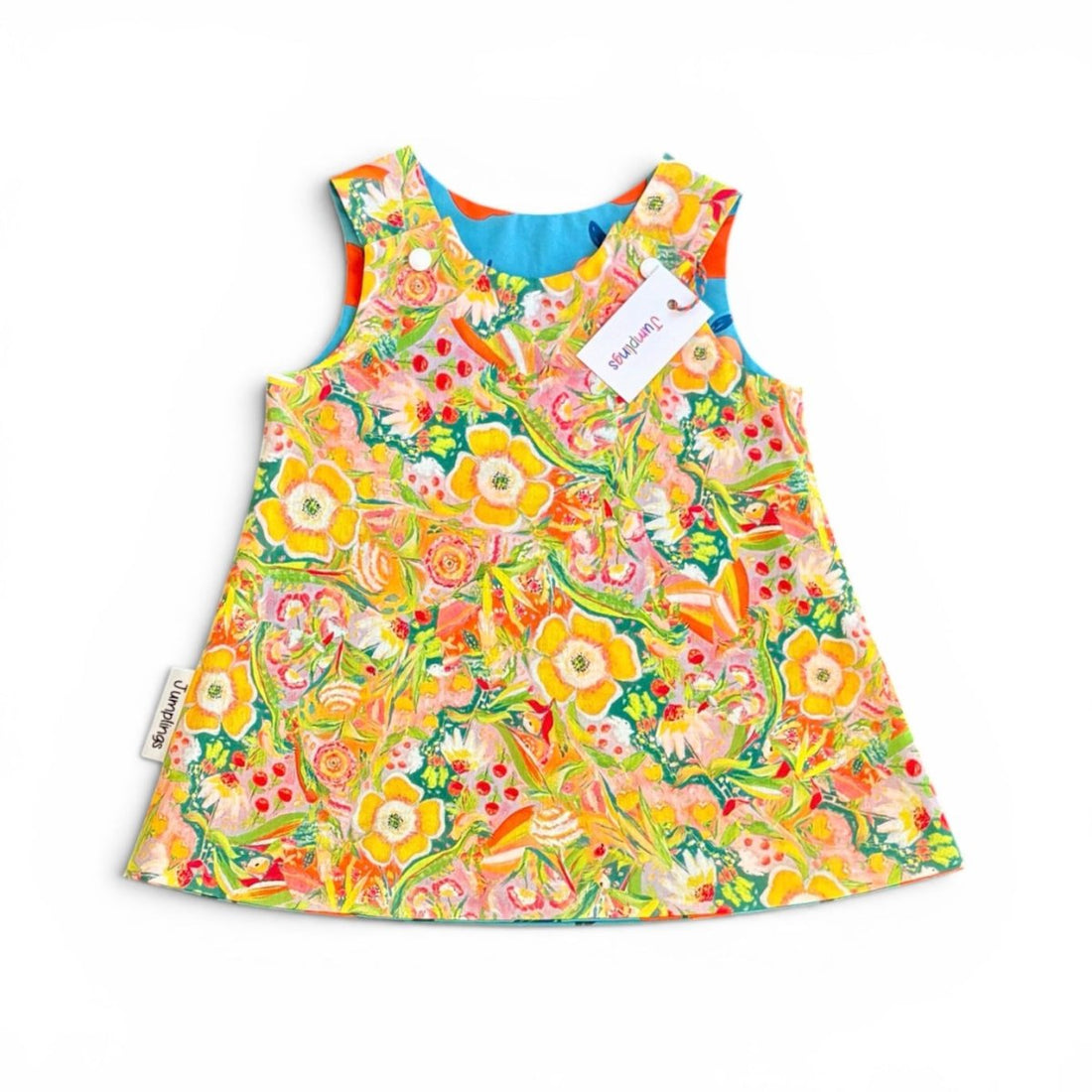 Yellow Flower Reversible Dress 3-4 Years - Jumplings Clothes_Just Makers