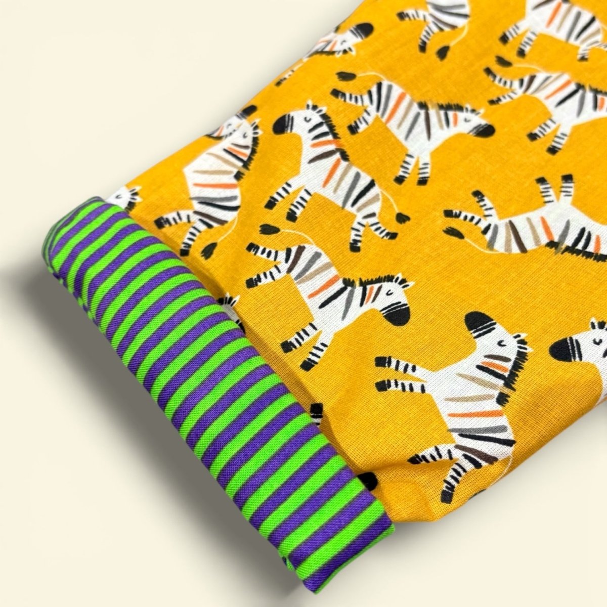 Yellow Zebra and Stripe Reversible Trousers 1-2 Years - Jumplings Clothes_Just Makers