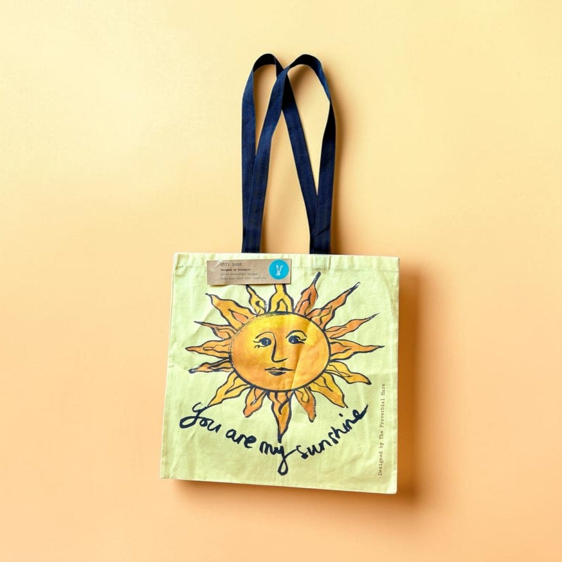 Tote bag with sun design and &