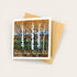 Greeting card with birch tree design and motivational quote on a white background